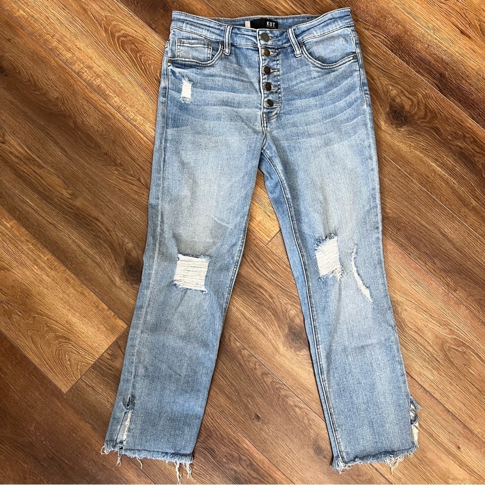 Kut From The Kloth Women’s Jeans Size 6 Button Fly Ankle High Rise Cropped - Picture 5 of 15